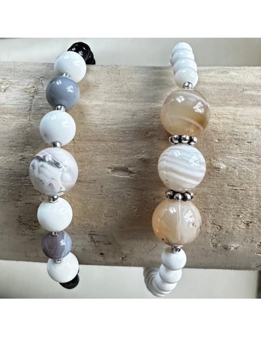 Duo de bracelets en Agate pas cher