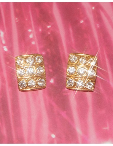 Boucles d'oreilles rectangulaires strass l'achat 