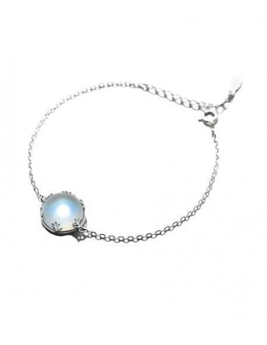 Bracelet en Argent Pierre de Lune  ''Aurore'' Véritable concentré