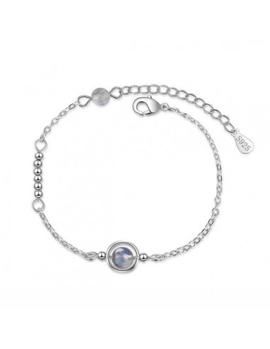 Bracelet Argent Sterling Pierre de Lune Argenté  ''Reflet'' plus qu'un jeu 