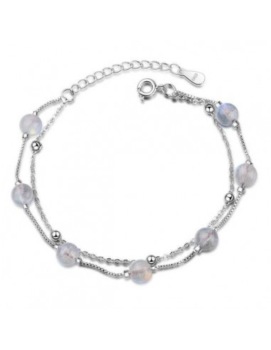 Bracelet Argent Pierre de Lune  ''Frimas'' Dans la société mordern