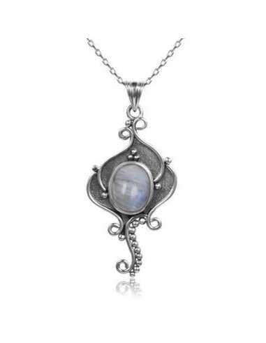 Pendentif Argent Pierre de Lune  ''Lotus'' acheter