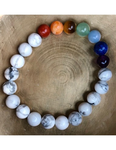 Bracelet 7 CHAKRAS+ HOWLITE Les magasins à Paris